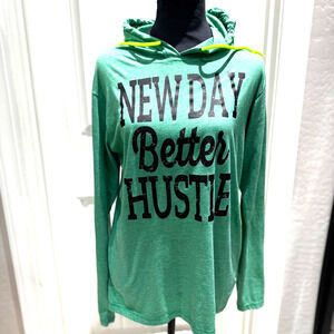 Spring Green Lightweight Hoodie Women's Large - Motivational Athleisure